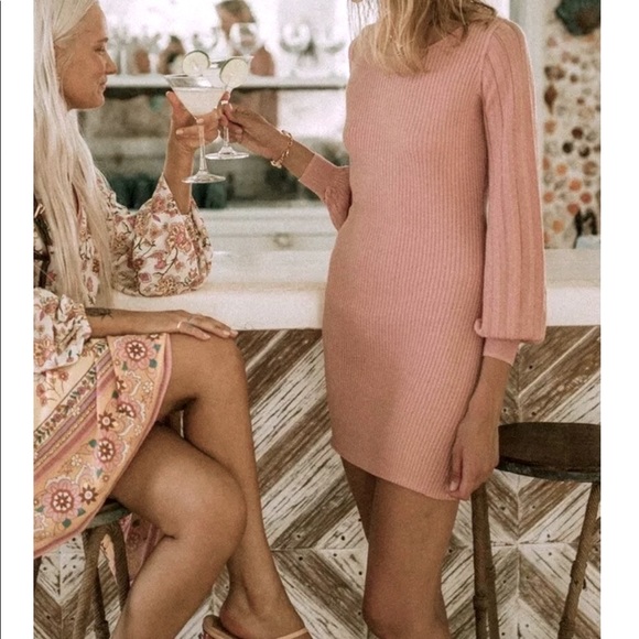 NWT Spell And The Gypsy Margot Knit Pink Mini Dress Size Small - Picture 2 of 8